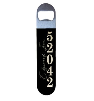 Personalized Black Zip City State Opener